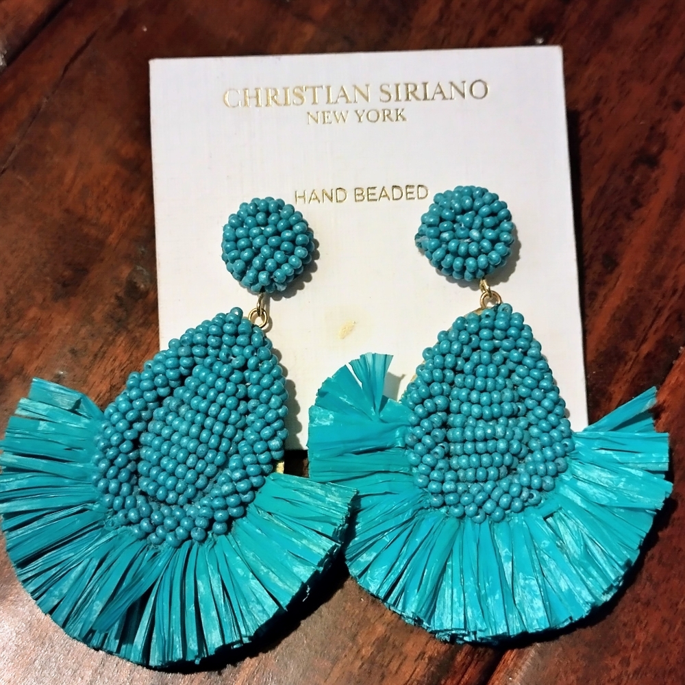 Christian Siriano Hand Beaded Earrings